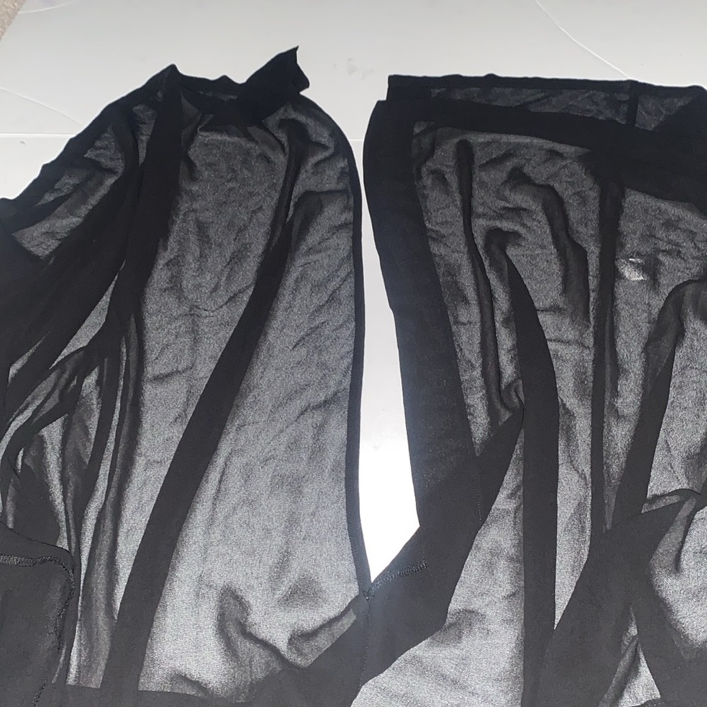 Naked Wardrobe Black Sheer Duster Trench Maxi Jacket in Small NWT - Picture 6 of 12